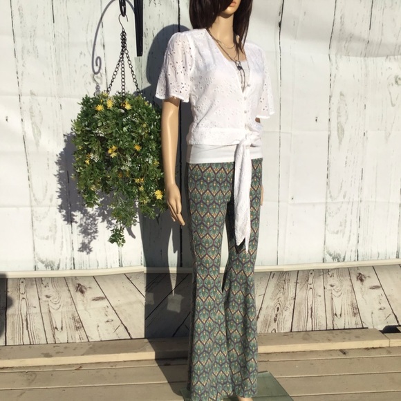 BOHO RETRO BELL BOTTOM LEG PANTS - Picture 10 of 10